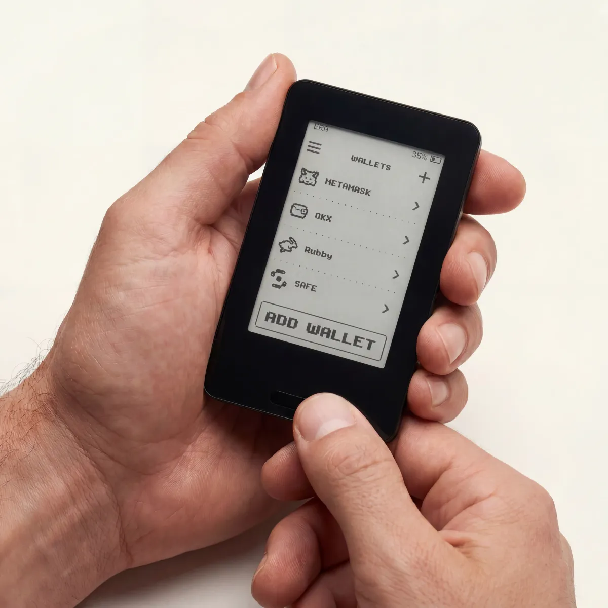 ERA Wallet showing 10 independent seed phrases on one device