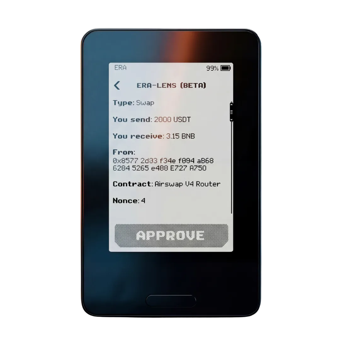 ERA Wallet hardware crypto wallet with ERA Lens transaction decoding
